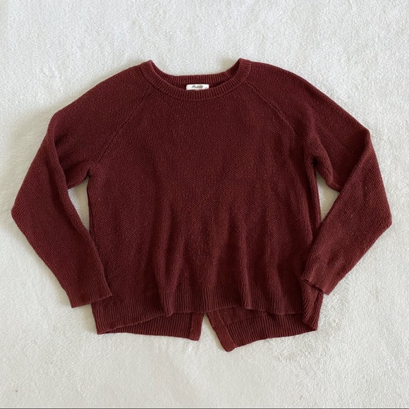 Madewell Sweaters - Madewell open back red knit sweater size large